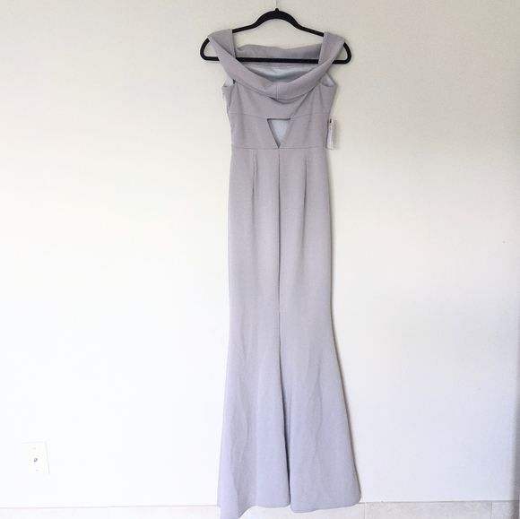 NEW KATIE MAY x REVOLVE Legacy Dove Gray Formal Evening Maxi Gown Dress Size 4 - Picture 4 of 9
